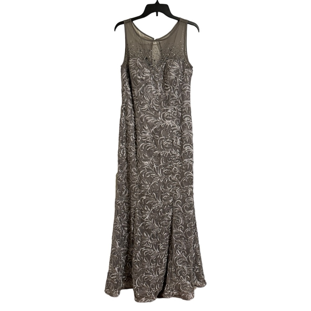 IGNITE EVENING Long Gray Evening Night Out  Dress 12